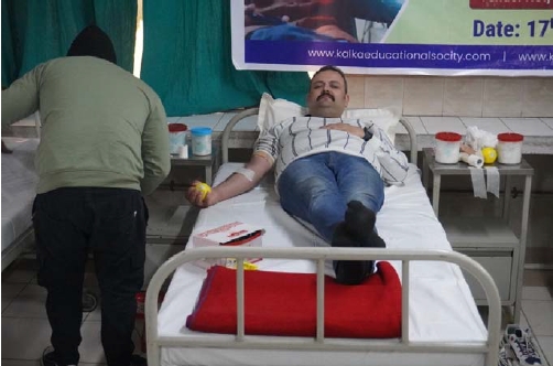 Blood donation camp by Kalka Group of Institutions in collaboration with NUTEMA Blood bank